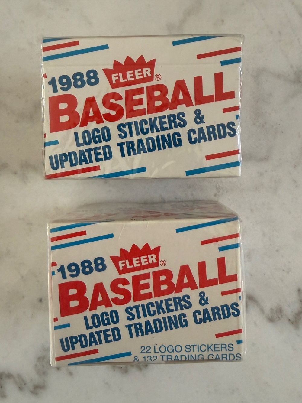 1988 FLEER BASEBALL FACTORY SEALED COMPLETE SET LOT OF 2 UPDATE TRADING CARDS